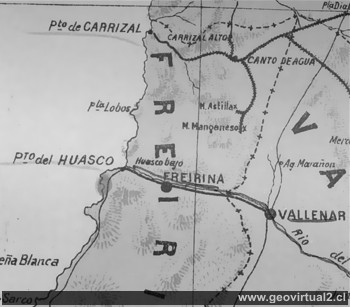 Mapa del sector Huasco en 1903