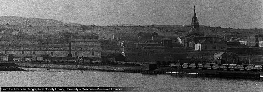 Trenes en la estación de Caldera, Chile