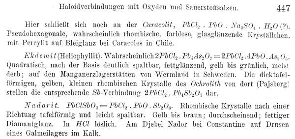 Atacamita - Texto de Max Bauer, 1904