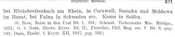 Cobre nativo, texto de Max Bauer, 1904