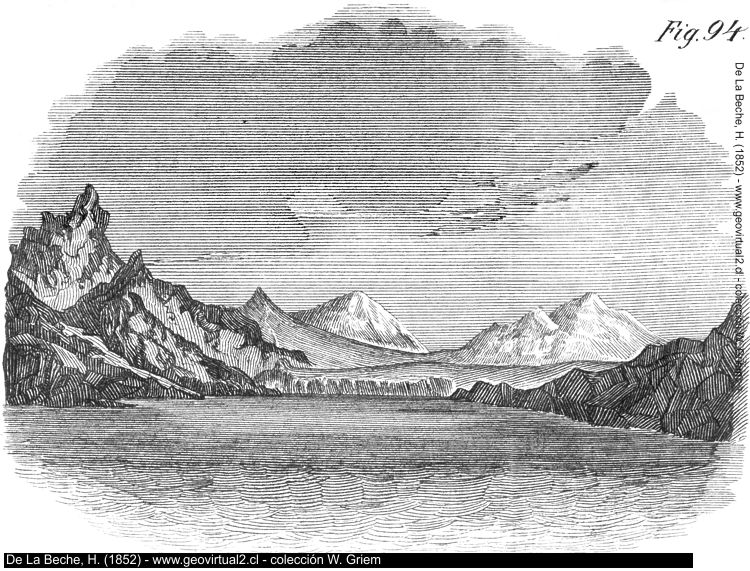 De la Beche (1852): Gletscher mündet im Ozean
