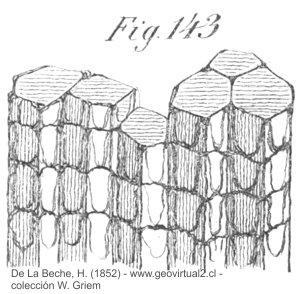 Columnatas de basalto de Beche, 1852