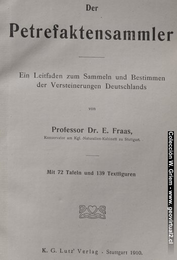 Eberhard Fraas titulo del "Der Petrefaktensammler"