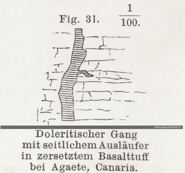 Fritsch (1888): Doleritischer Gang mit Apophyse