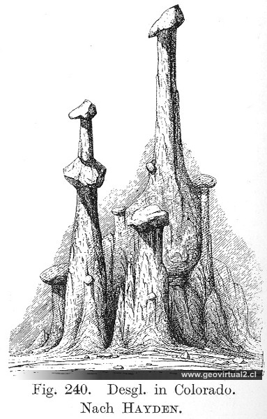 E. Kayser (1912): Erdsäulen - Erosionspyramiden