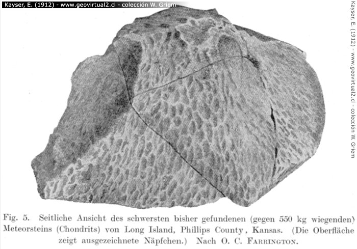 E. Kayser (1912): Meteorit - Chondrit