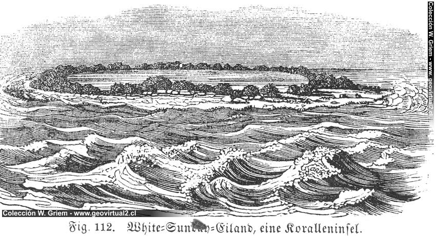 Ludwig, 1861: Illustration eines Atolls
