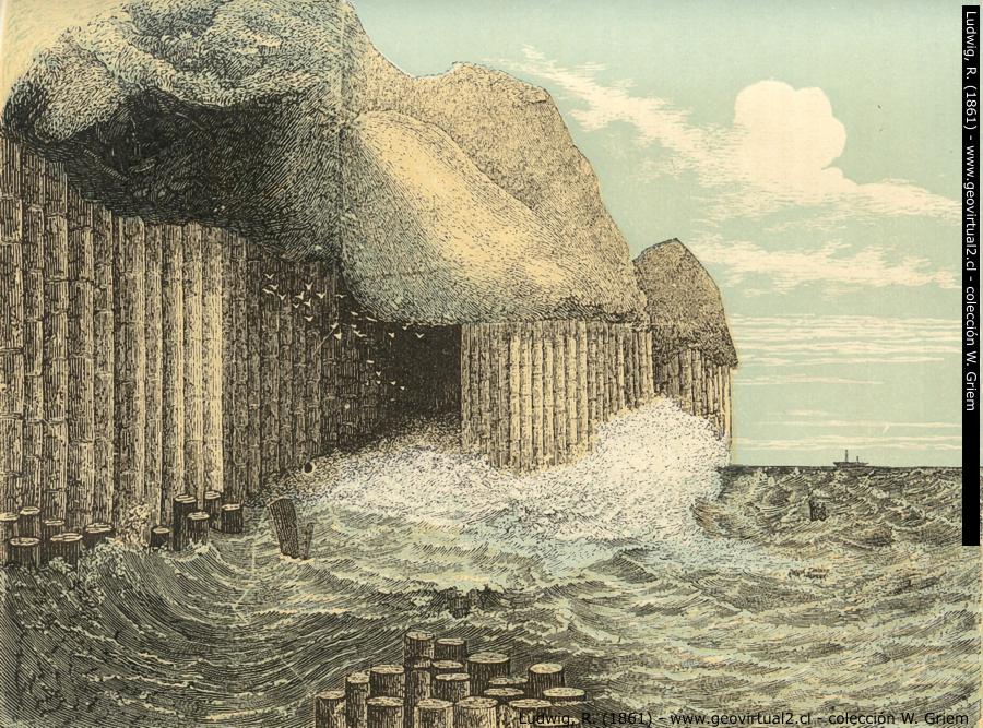 Ludwig, 1861: Basaltsäulen von Fingals cave
