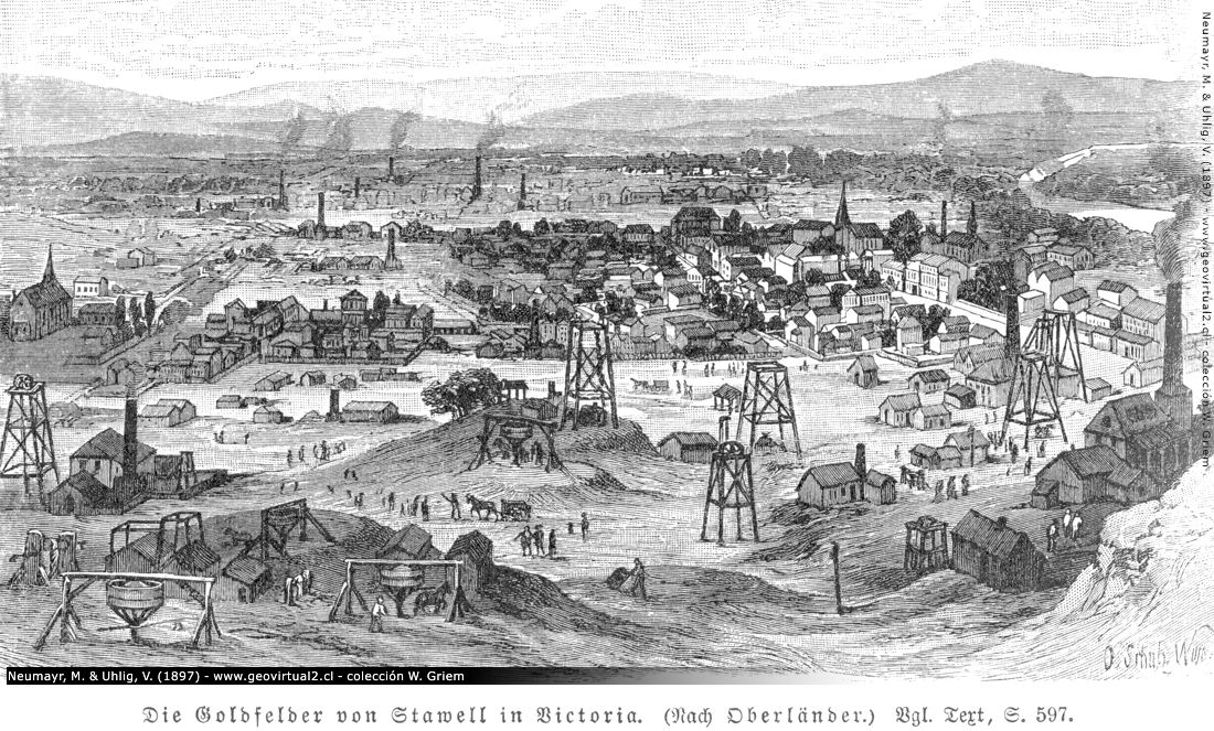 Goldfelder von Stawell, Victoria - Australien (Neumayr & Uhlig, 1897)