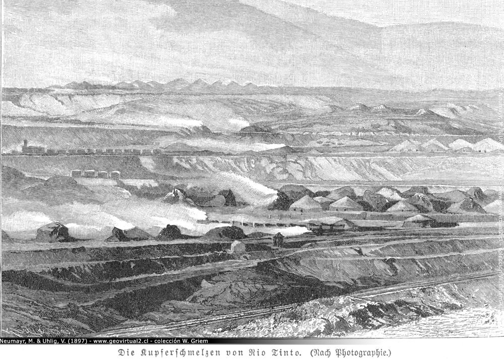 Kupferminen und Schmelzen, Rio Tinto, Spanien (Neumayr & Uhlig, 1897)