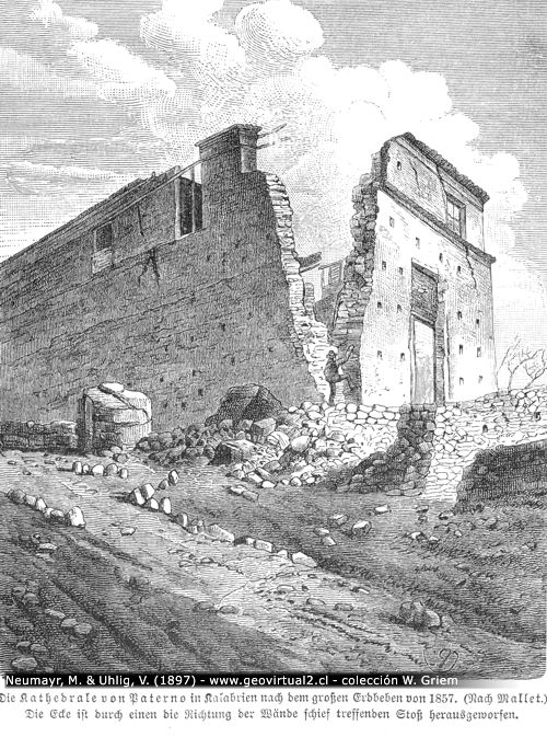 Abb. 174: Kathedrale von Paterno in Kalabrien, nach dem großen Erdbeben von 1857 (nach Mallet) 