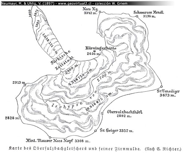 Karte des Obersulzbachgletschers