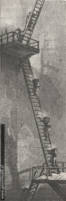 Ausstieg einer Kohle-Zeche (Simonin, 1867)