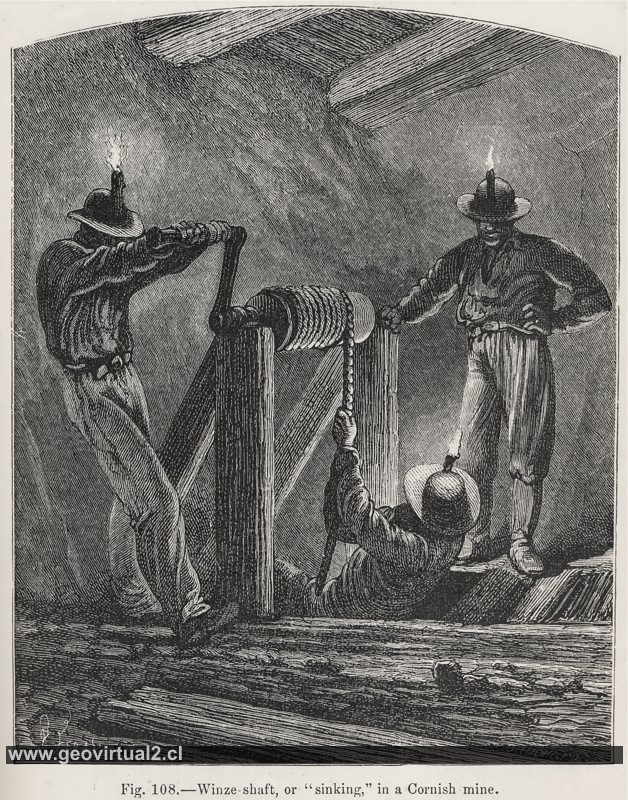 Einfahrt in eine Mine in Cornwall (Simonin, 1867)