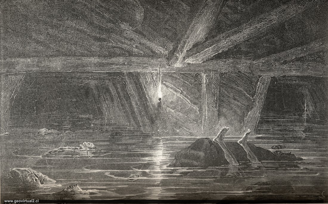 Wassereinbruch im Bergwerk (Simonin, 1867)