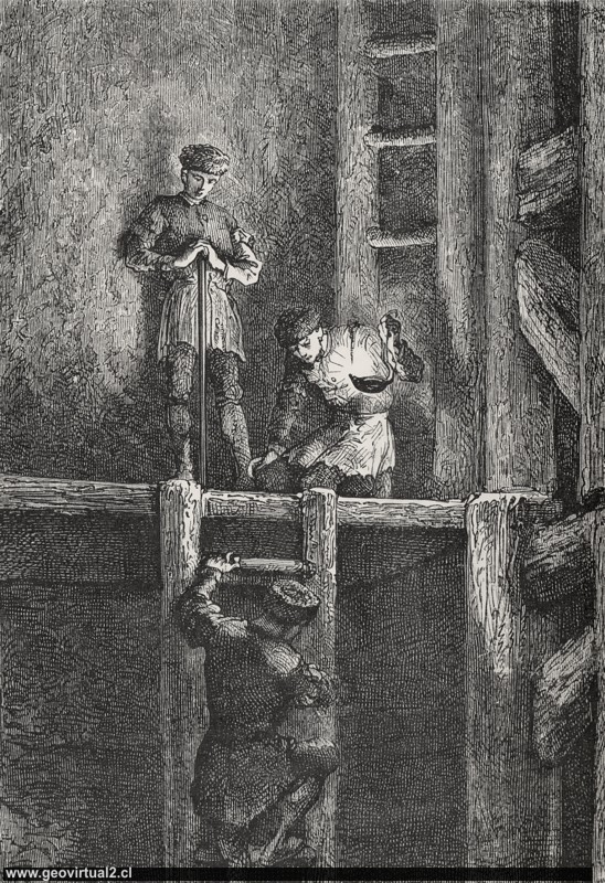 Pique de escaleras en las minas del Harz, Alemania