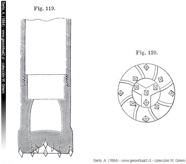 Bohrkrone mit Diamanten - Serlo, 1884