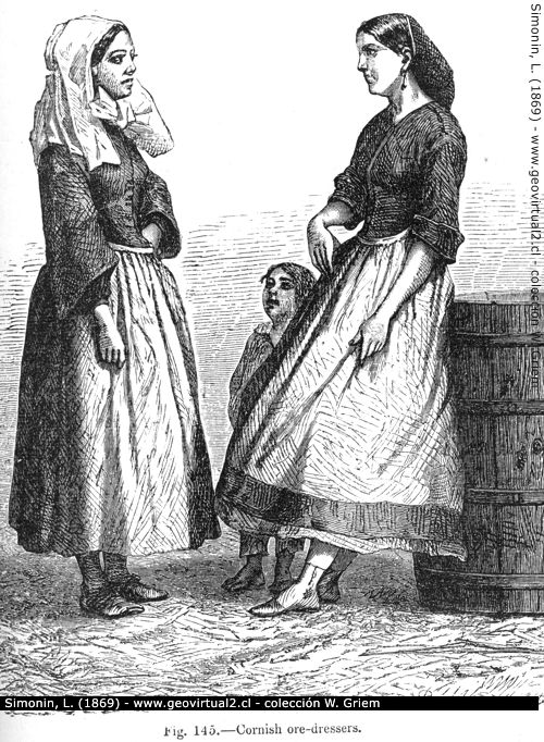 Mineral-Aufbereiterinnen aus Cornwall (Simonin, 1867)