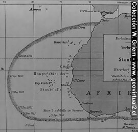 Caída de material eólico en el Atlantico