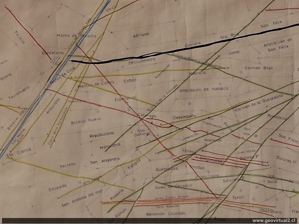 Pertenencias de la mina Chañarcillo - detalle