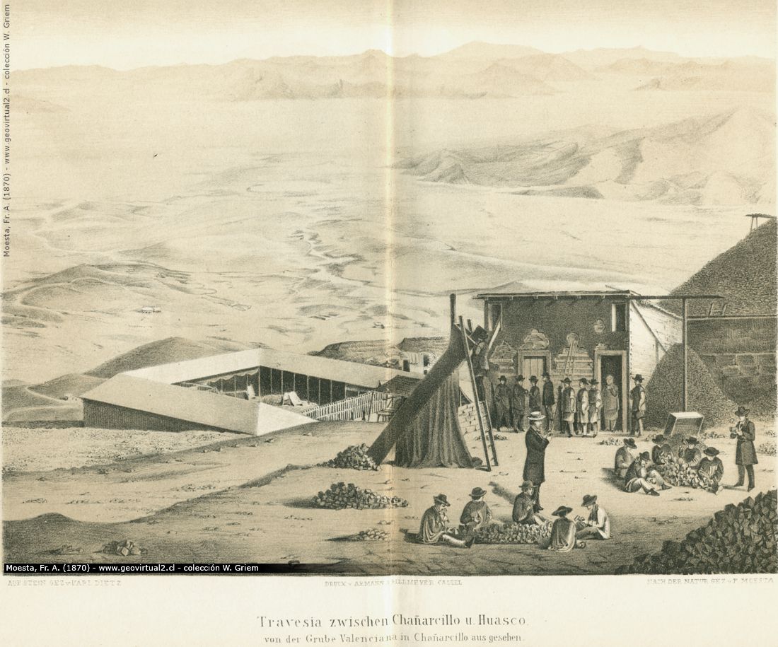 Desierto de Atacama con la mina Valenciana en Chañarcillo