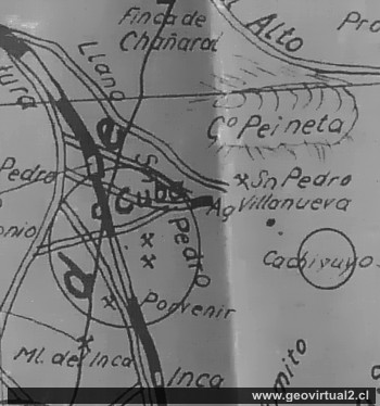 Carta sector San Pedro 1919 Harding