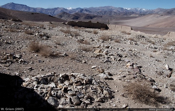 Cementerio del pueblo minero Lomas Bayas, ubicado en la Región de Atacama, Chile