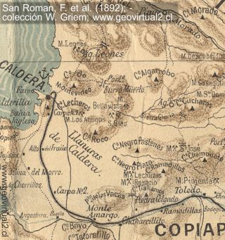 Mapa de San Román,1892 - Mina Algarrobal