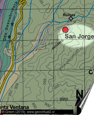 Ubicación de la mina San Jorge en Checo de Cobre