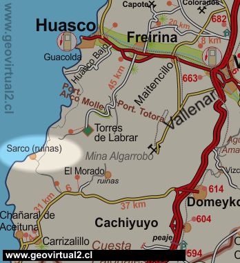 Carta ubicación de Sarco - Región Atacama