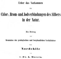 Moesta: Silber in Chañarcillo, Nordchile