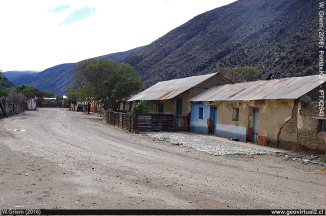 La aldea Agua Grande cerca Lambert, Región de Coquimbo, Chile