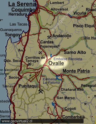 Mapa de Ovalle, Región de Coquimbo, Chile