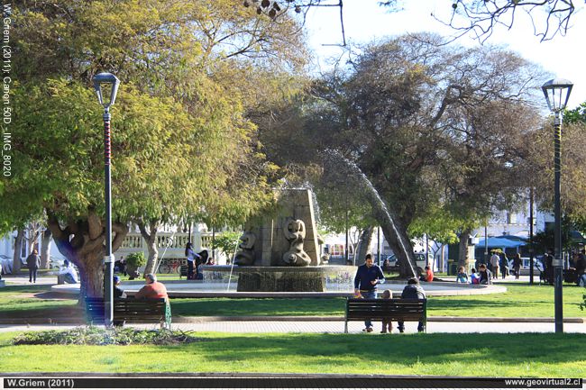 Plaza de La Serena en el norte de Chile